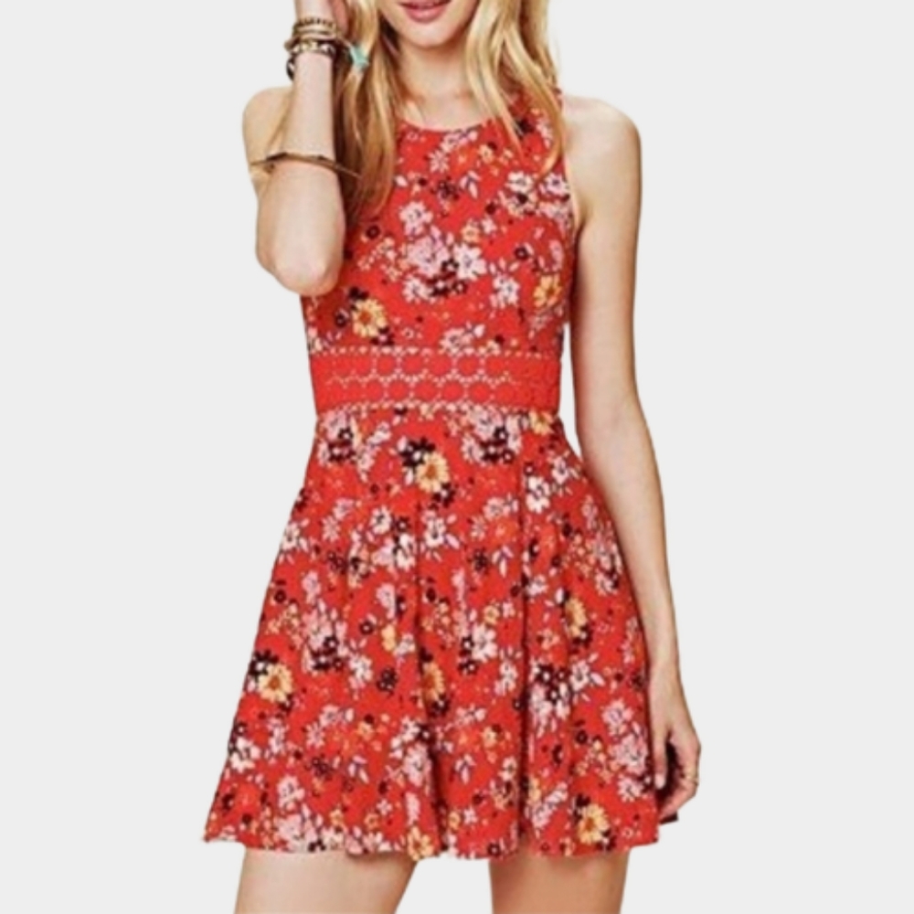 Free People》Daisy Lazer Cut Floral Printed Dress